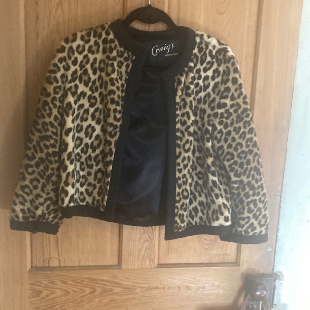 Vintage leopard cheetah 60s jacket approx size 6 to 8
